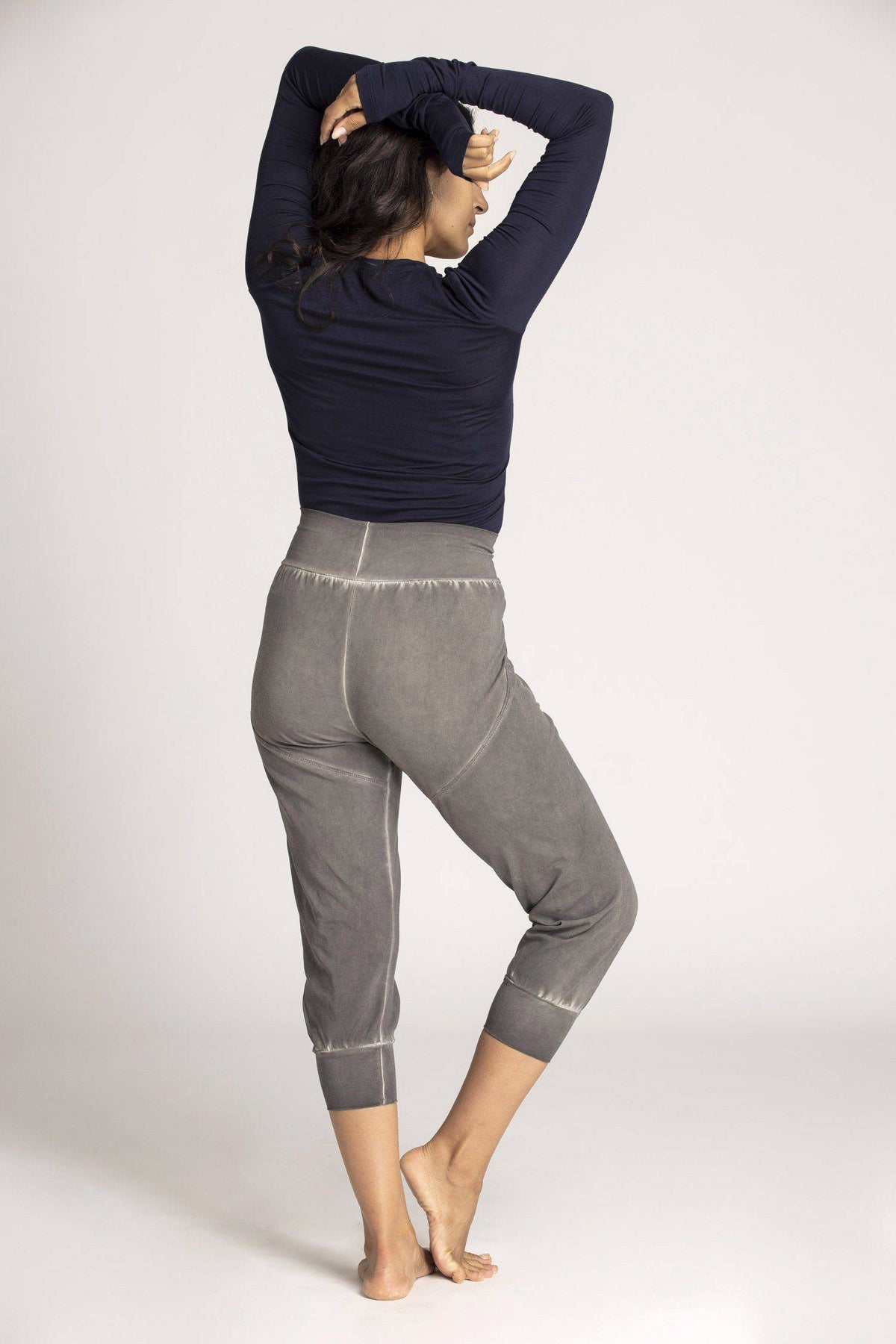 Stone Wash Slouchy Capri Pants - womens clothing - Ripple Yoga Wear